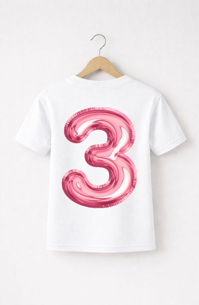 Personalised Pink Balloon Birthday T-Shirt