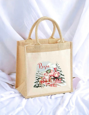 Personalised Red Train Tote Bag