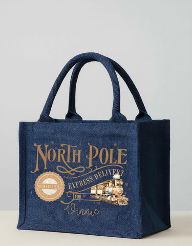 Personalised Navy Christmas Tote Bag