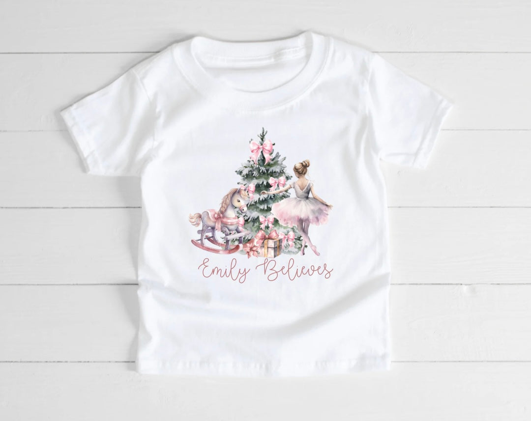 Personalised Christmas Ballerina T-Shirt