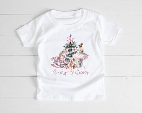 Personalised Christmas Ballerina T-Shirt