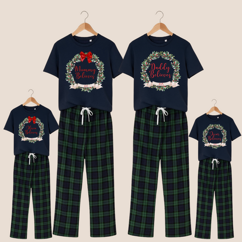 Family Matching Christmas Wreath Pyjamas