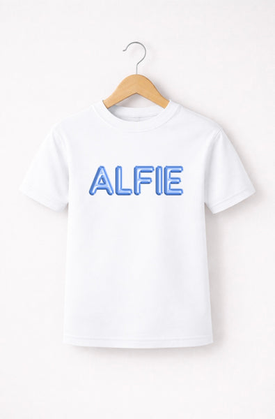 Personalised Blue Balloon Birthday T-Shirt