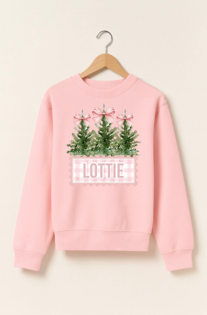 Personalised Pink Bow Jumper
