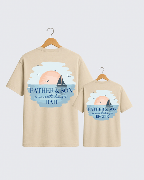 Father & Son Sunset Matching T-Shirts