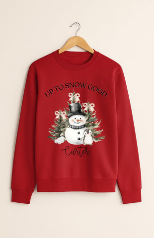 Personalised Up to Snow Good Sweatshirt in Red