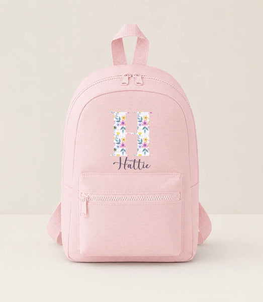 Personalised Floral Mini Backpack