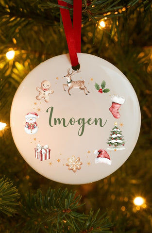 Personalised Christmas Wreath Decoration