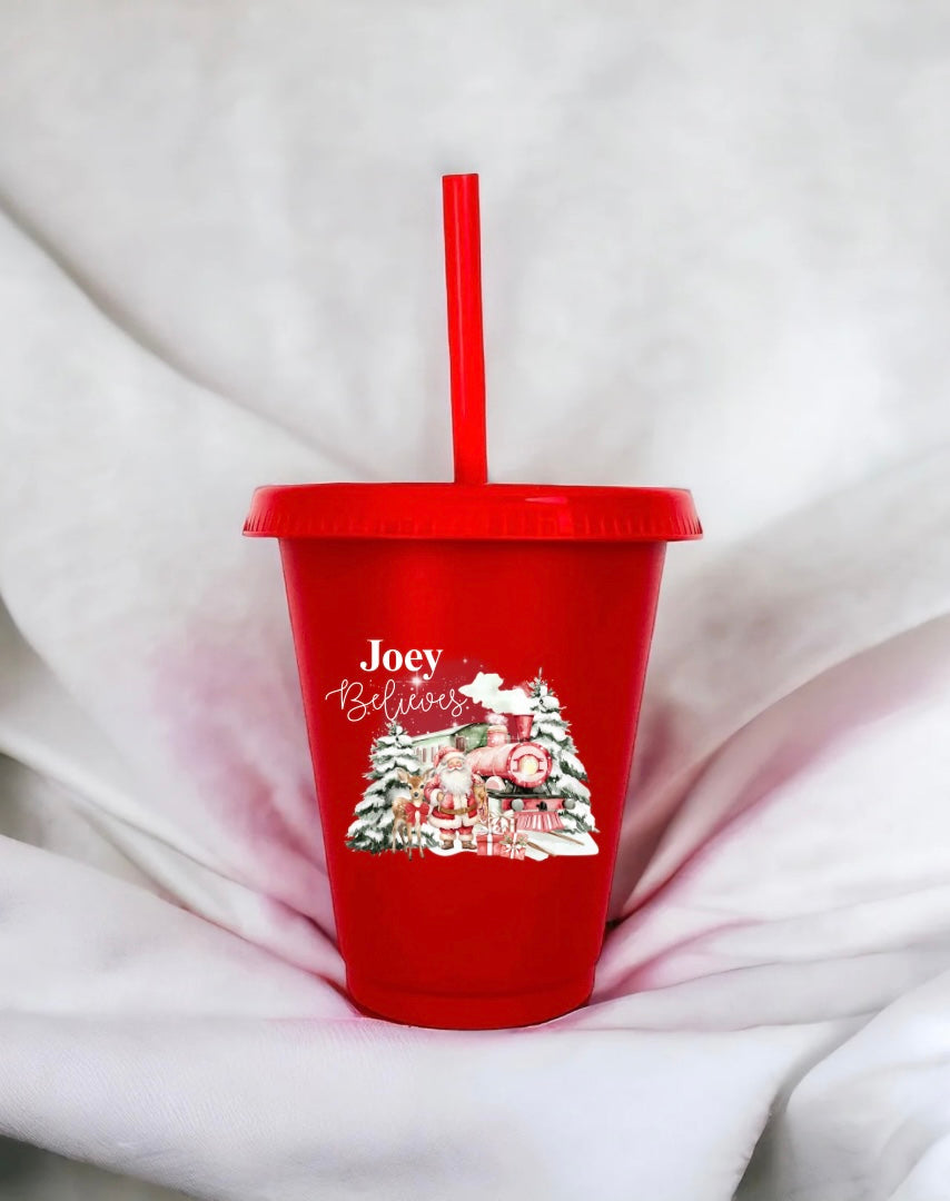 Personalised Red Train Cold Cup