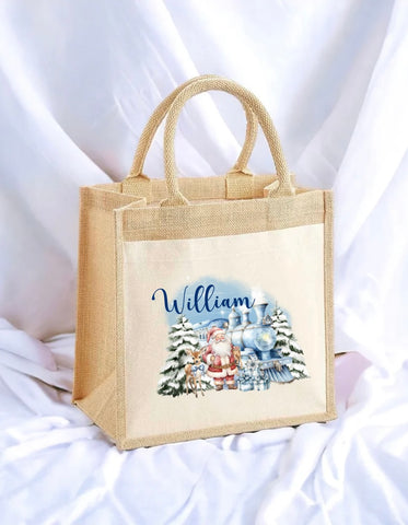 Personalised Blue Train Tote Bag
