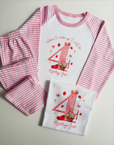 Personalised Strawberry Pyjamas