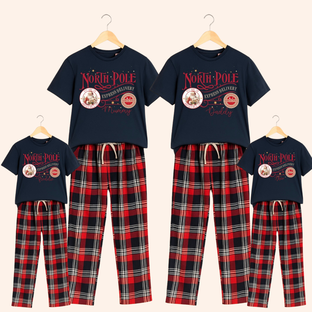 Family Matching Red North Pole Pyjamas