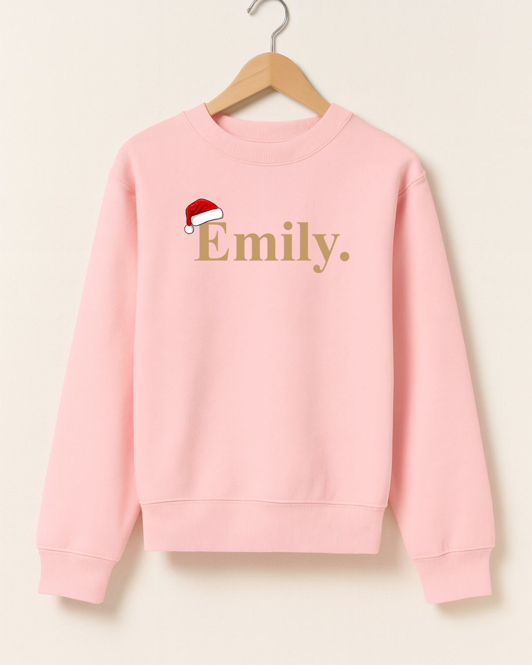 Personalised Santa Hat Sweatshirt in Pink