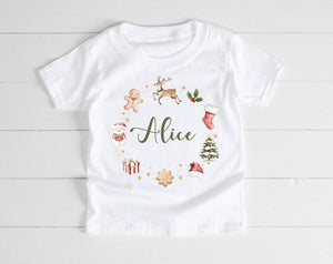 Personalised Christmas Wreath T-Shirt