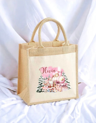 Personalised Pink Train Tote Bag