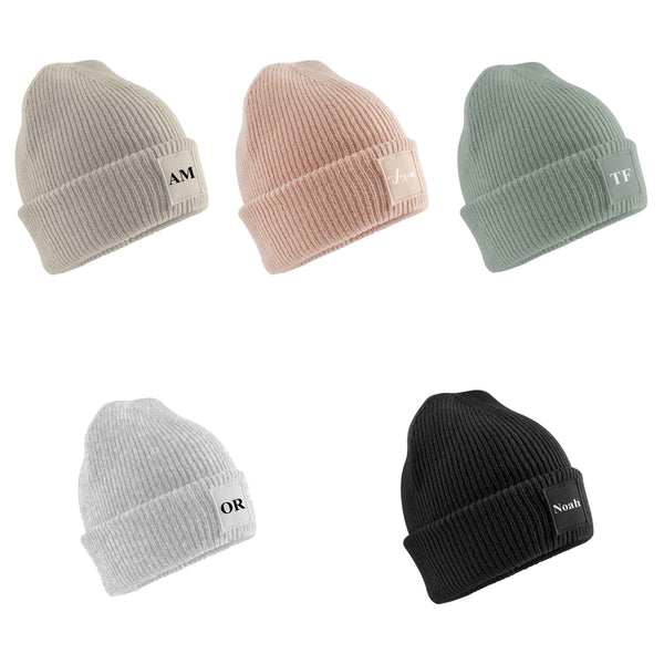 Personalised Ribbed Knit Beanie