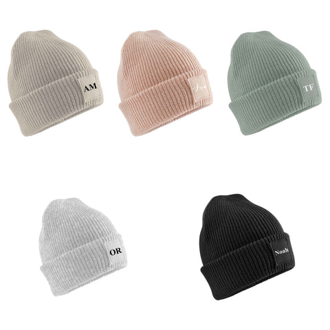 Personalised Ribbed Knit Beanie