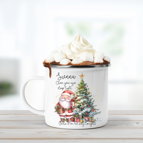 Personalised Santa Claus Enamel Mug