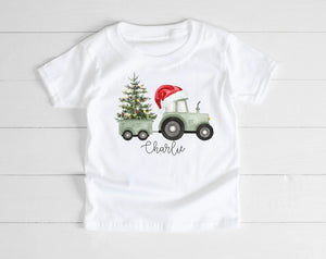 Personalised Christmas Tractor T-Shirt