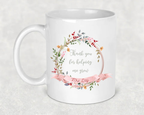 Personalised Flower Teacher Mug