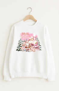 Personalised White Train Jumper