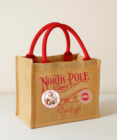 Personalised Natural Christmas Tote Bag