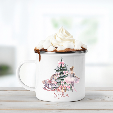 Personalised Ballerina Enamel Mug