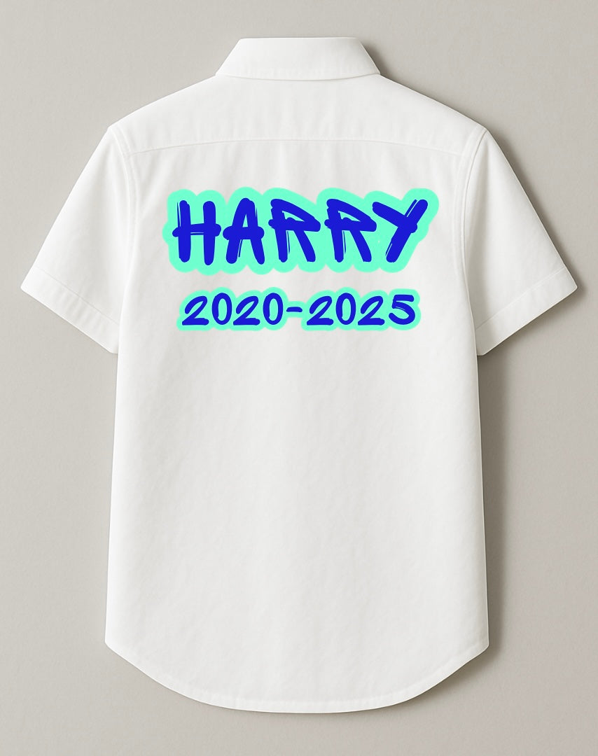 Personalised Blue Graffiti Leavers Shirt