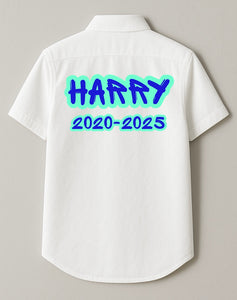 Personalised Blue Graffiti Leavers Shirt