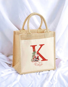 Personalised Christmas Initial Tote Bag