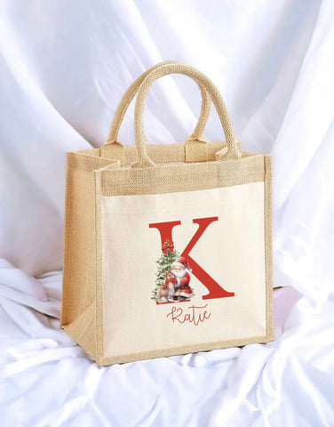 Personalised Christmas Initial Tote Bag