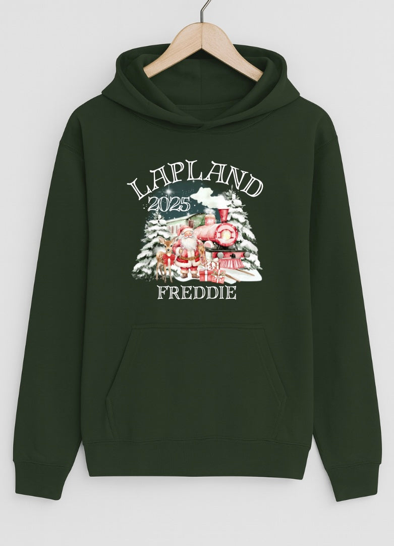 Personalised Lapland Hoodie in Forest Green