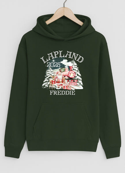 Personalised Lapland Hoodie in Forest Green