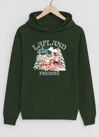 Personalised Lapland Hoodie in Forest Green
