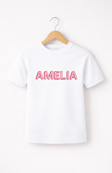 Personalised Pink Balloon Birthday T-Shirt
