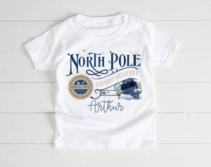 Personalised Navy North Pole T-Shirt