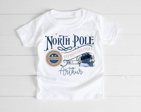 Personalised Navy North Pole T-Shirt