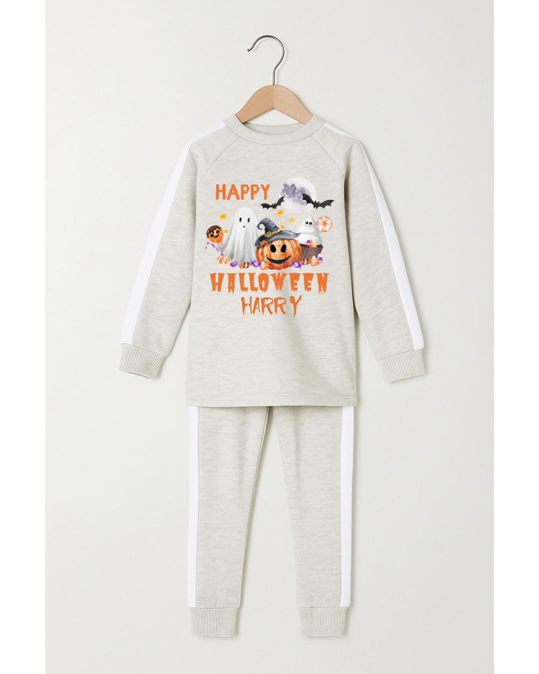 Happy Halloween Tracksuit in Beige