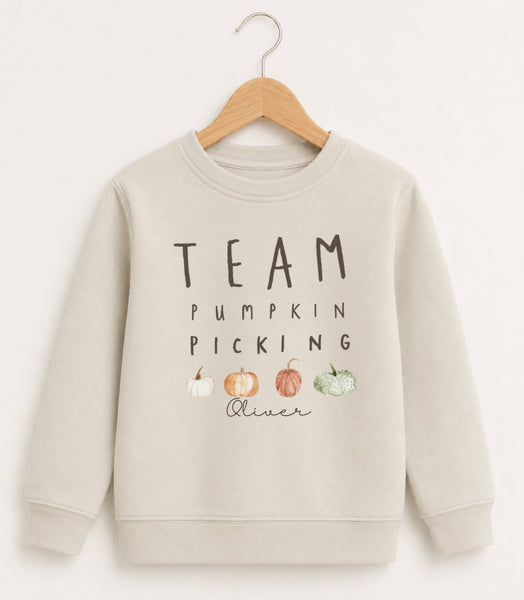 Personalised Team Pumpkin Picking Sweatshirt