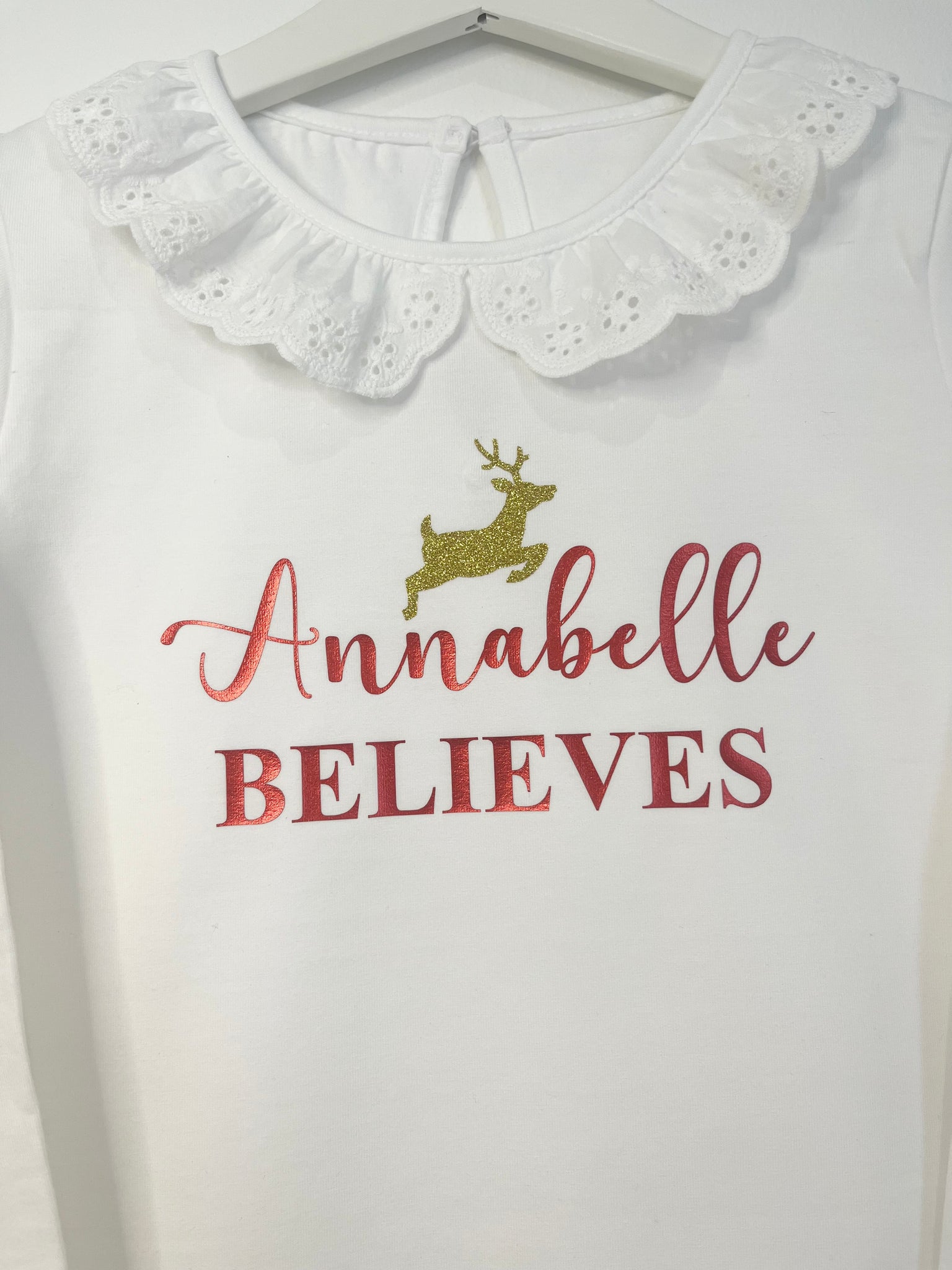 Personalised Frilled Believes Pyjamas