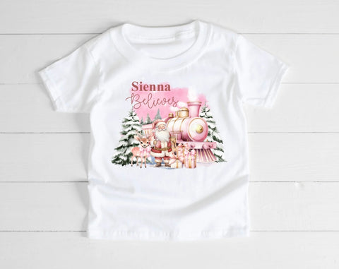 Personalised Pink Train T-Shirt