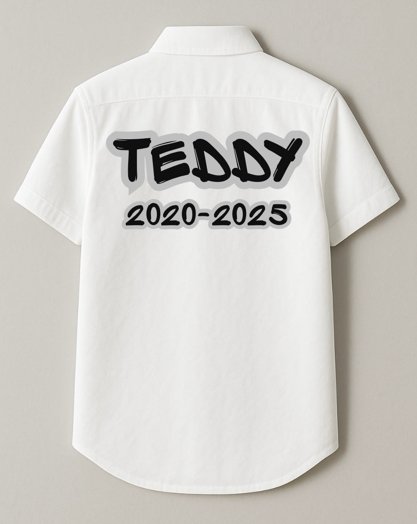 Personalised Black Graffiti Leavers Shirt