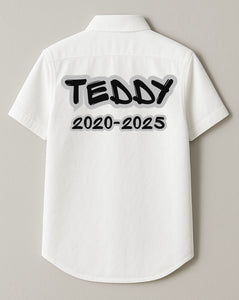 Personalised Black Graffiti Leavers Shirt