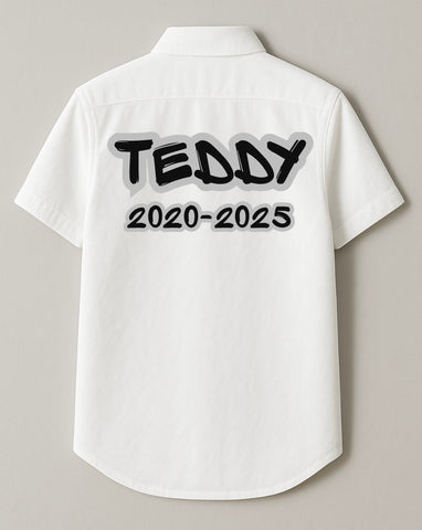 Personalised Black Graffiti Leavers Shirt