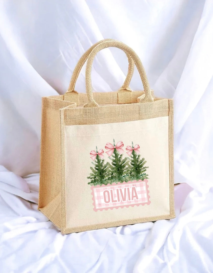 Personalised Pink Bow Tote Bag