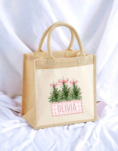 Personalised Pink Bow Tote Bag