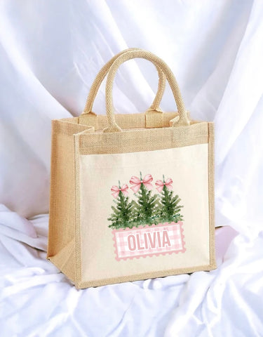 Personalised Pink Bow Tote Bag