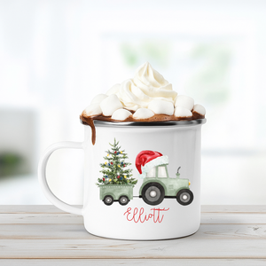 Personalised Tractor Enamel Mug