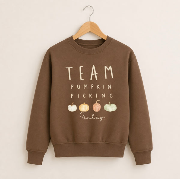 Personalised Team Pumpkin Picking Sweatshirt