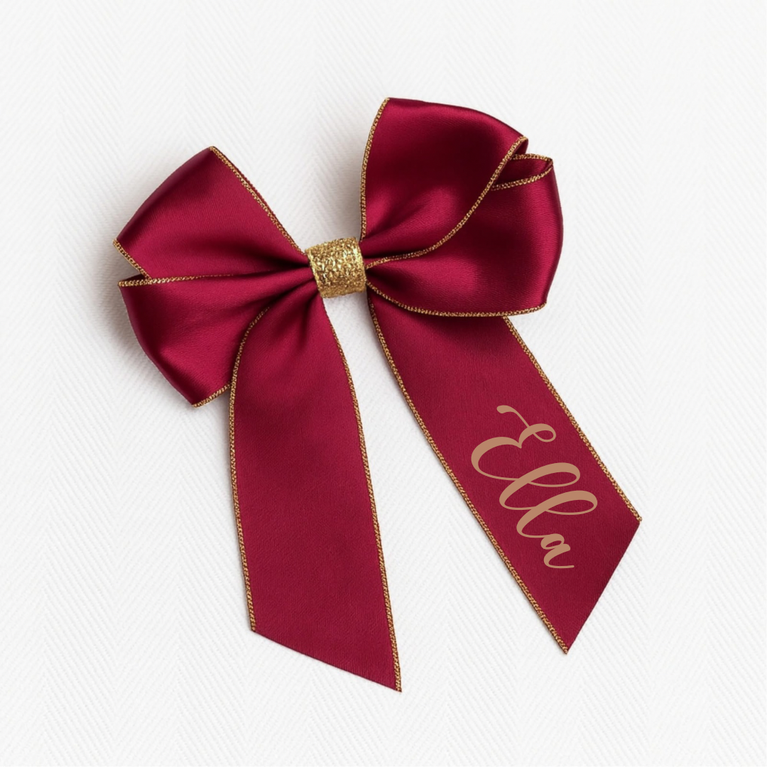 Personalised Wine Glitter Hair Bow